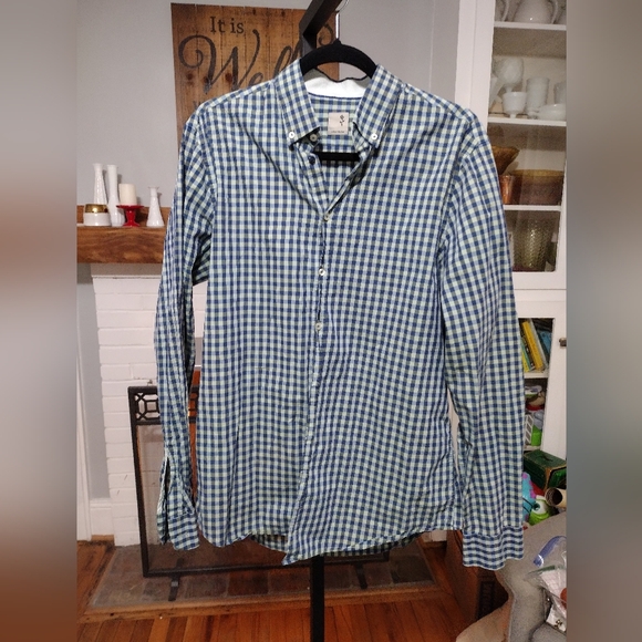 Seidensticker blue and green Shirt - Picture 1 of 4